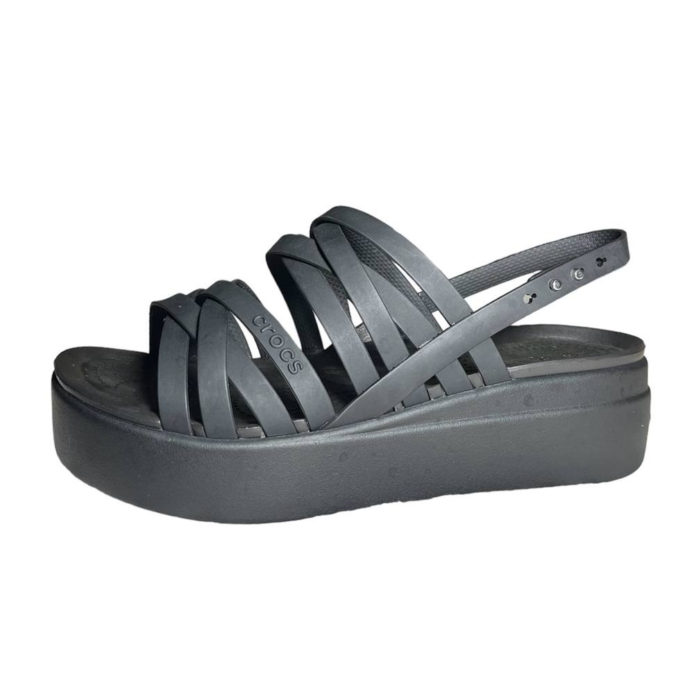 Crocs Lite Ride black Womens Wedge Sandals Sz 8